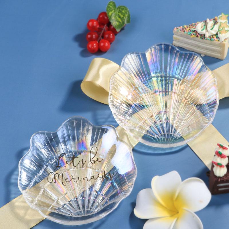 Художественная стеклянная тарелка «Русалка»: Яркий реквизит для демонстрации нейл-арта и ювелирных изделий