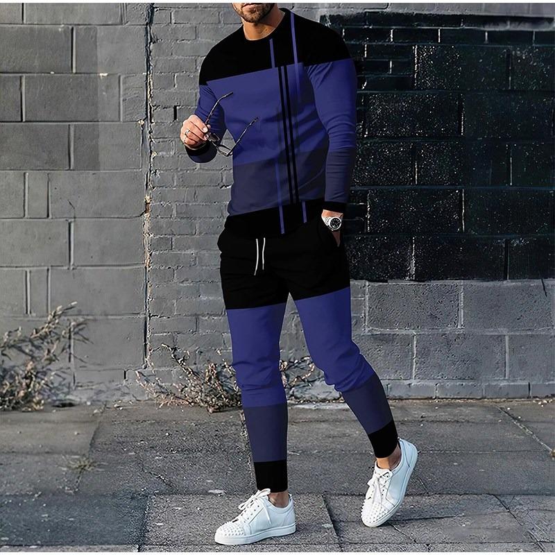 Clothes 3d Trendy Designer Print Oversize Suit Men Casual Long Sleeve Trousers Sport Tracksuit Graphic T Shirts Streetwear Sets
