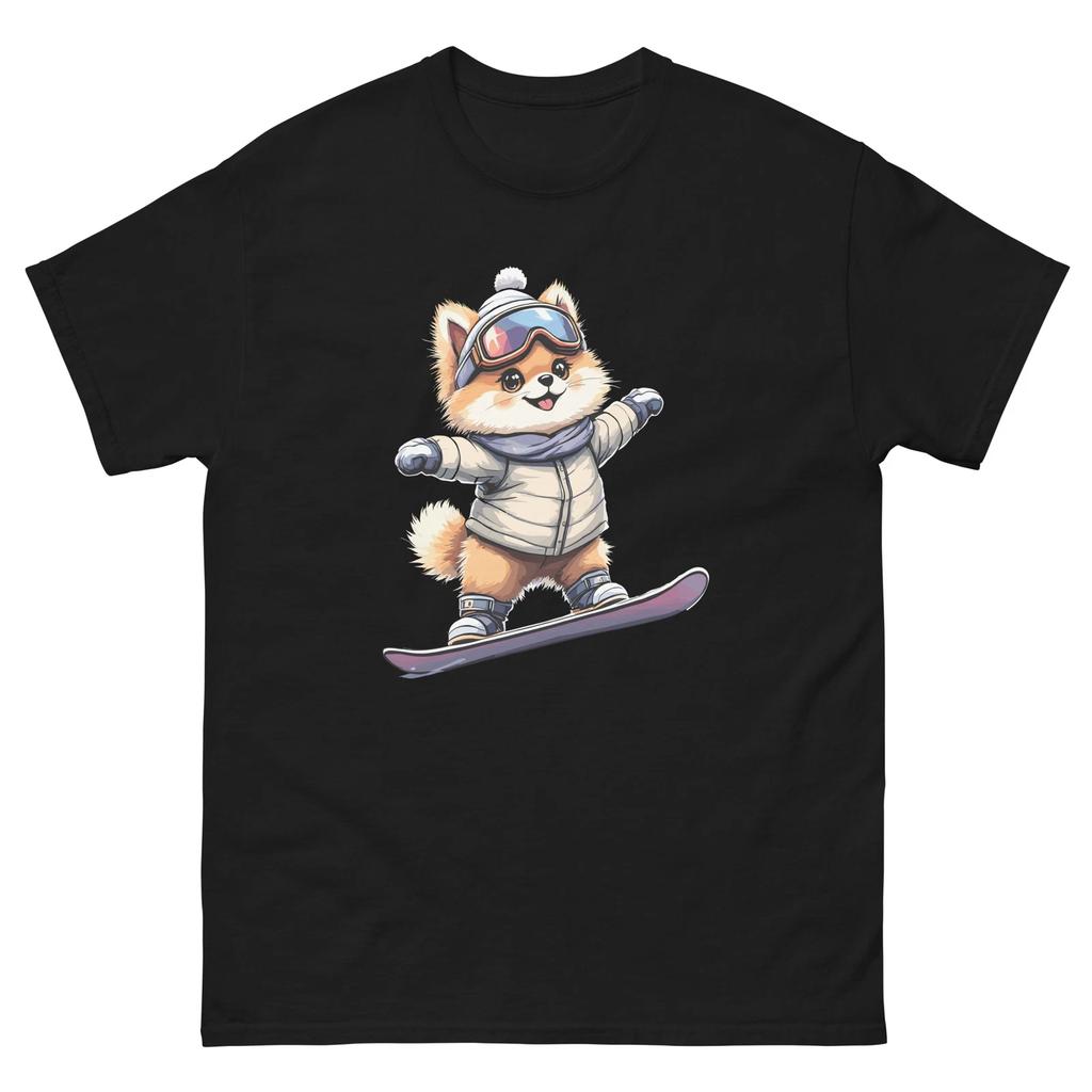 Pomerainian Dog Snowboarding Fun Snowboarder T-Shirt