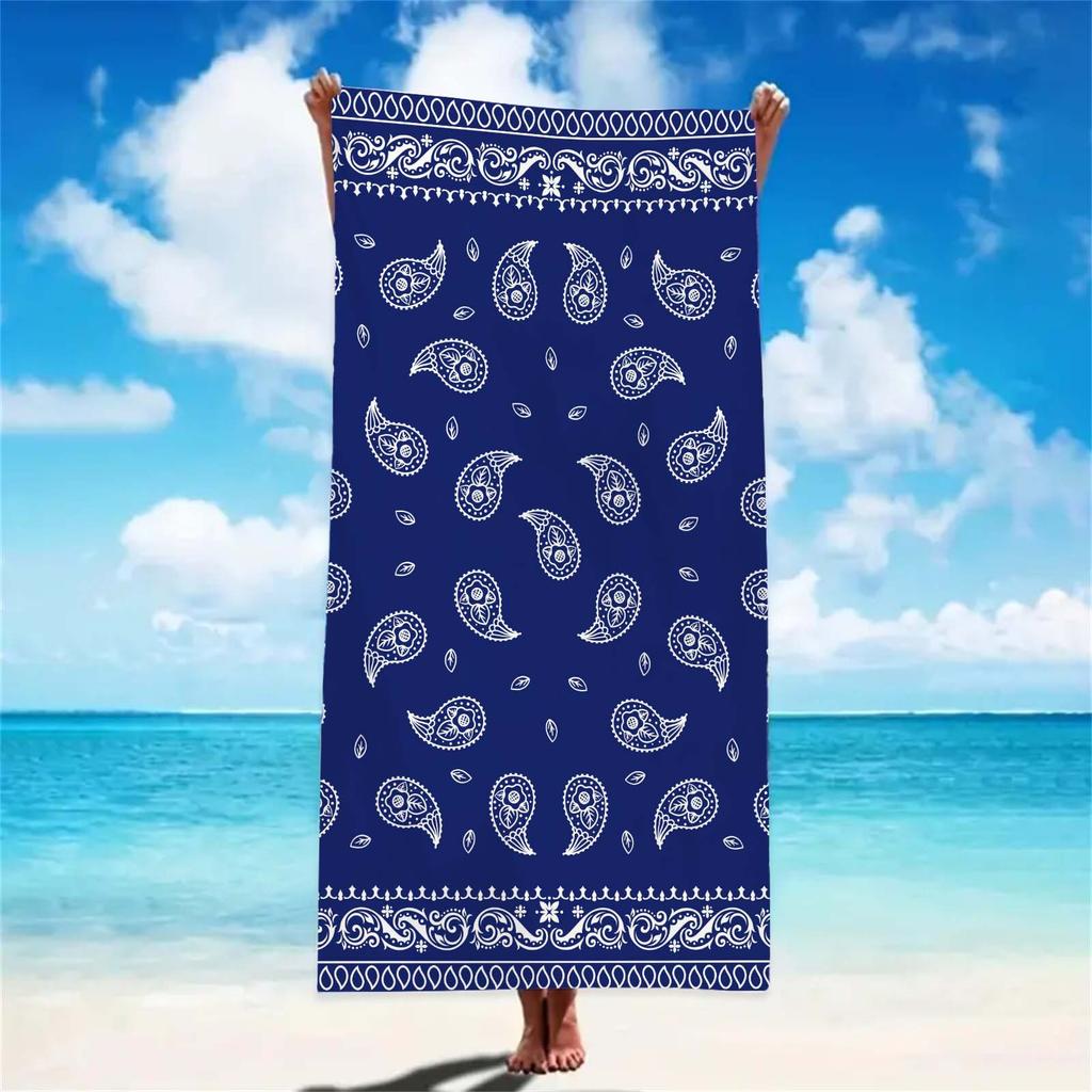 Летняя пляжная бандана с узором в стиле ретро пейсли, полотенце для купания, банное полотенце для вечеринки у бассейна, подарок для детей