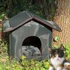 Уличное убежище для диких кошек, непромокаемое, зимнее тепло, закрытый домик для сна для кошек и собак, для уличного щенячьего приюта