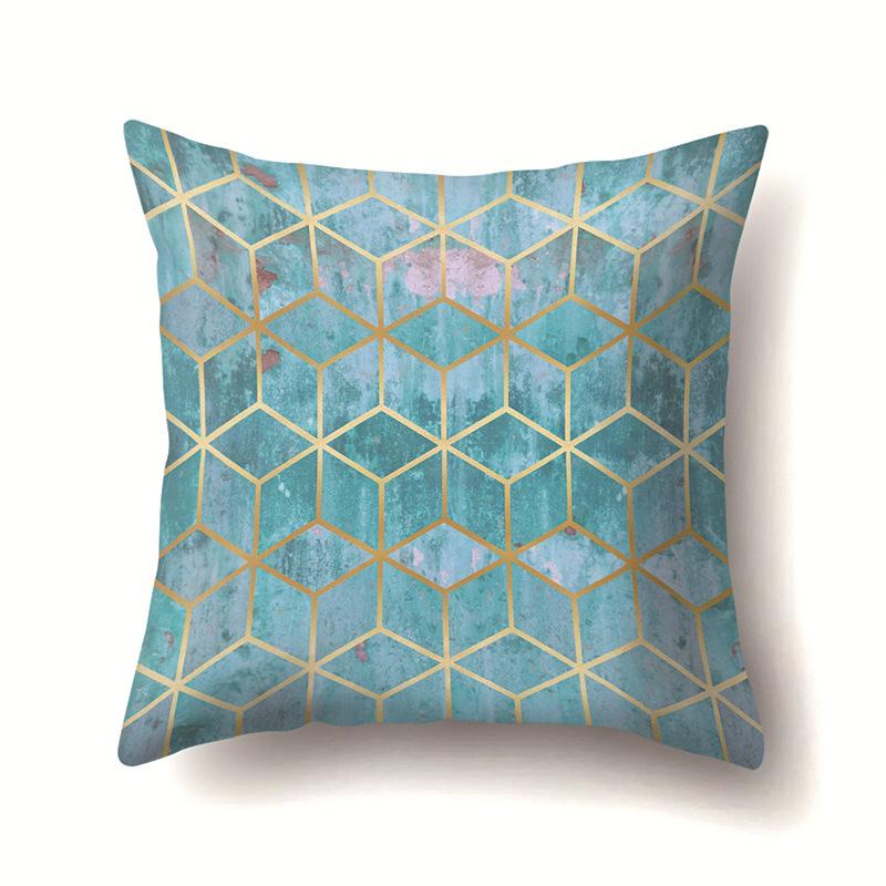 Ins Marble Polyester Pillowcase Car Decoration Home Printed Car Waist Cushion Pillowcase Pillowcase Car Decoration