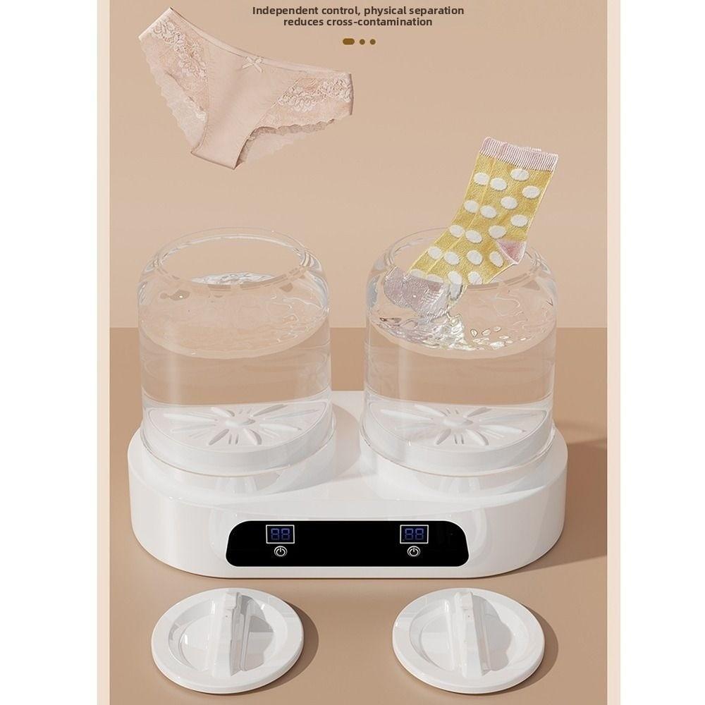 Transparent Tank Double Cup Washing Machine 2 Modes Double Barrel Laundry Cup Apartment Living