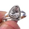 Natural Black Rutile Gemstone Handmade 925 Solid Sterling Silver Ring S.10 Z3w68