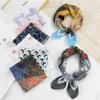 Cotton And Linen Small Square Scarf Silk Scarf Women'S Spring And Autumn New Style Artistic And Versatile Fashionable Temperament Headband Scarf