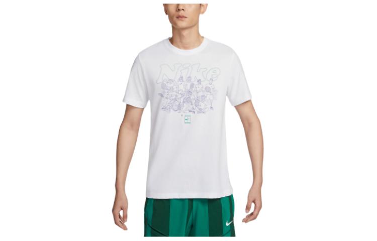Nike Футболки мужские белые с круглым вырезом умеренного прямого кроя FV8433-100