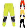 Men's Casual Pants Splicing  Reflective Stripe Workwear Casual Pocket Cargo Pants
