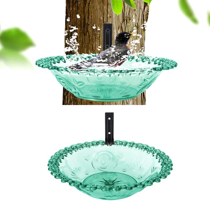 Ванночка для птиц, монтируемая на палубу, чаша, кормушки для птиц на ограде, поднос, монтируемая на дерево ванночка для диких птиц для улицы, место для еды и воды, устанавливается на палубе