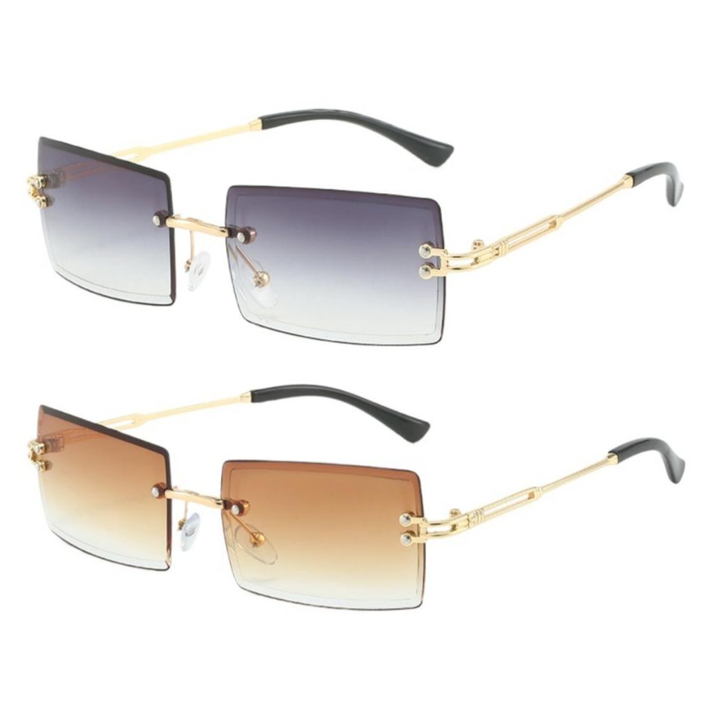 Солнцезащитные очки без оправы с градиентными линзами для мужчин и женщин, пляжные очки с защитой UV400