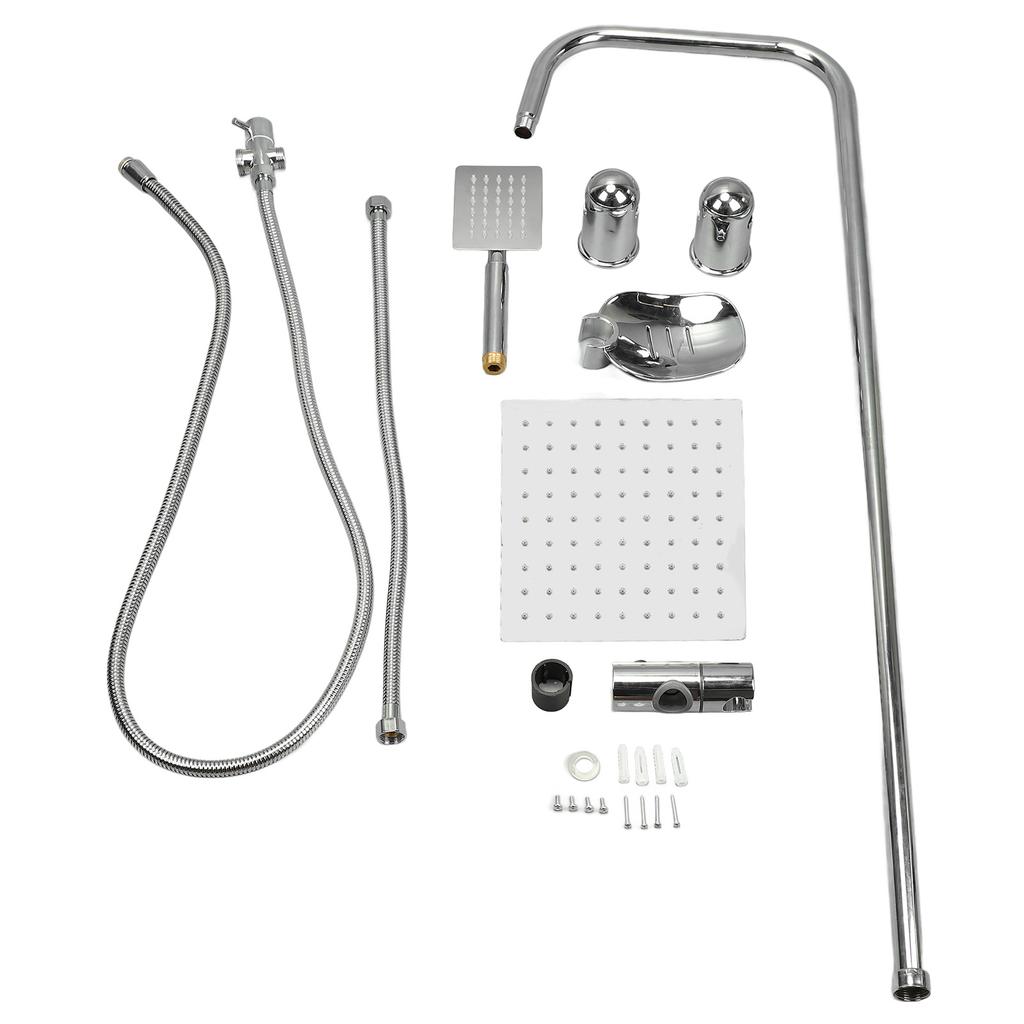 Rainfall Shower System Stainless Steel Universal G1/2 Rain Wall Mounted Shower Head with Handheld