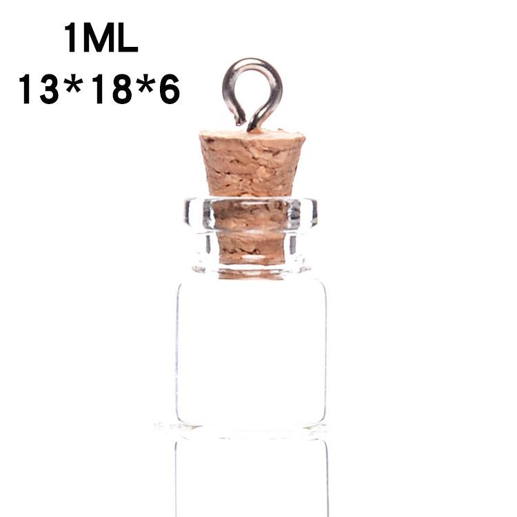 Brown Cork Mini Wish Bottle Pendant 13x18/13x24 for DIY Jewelry