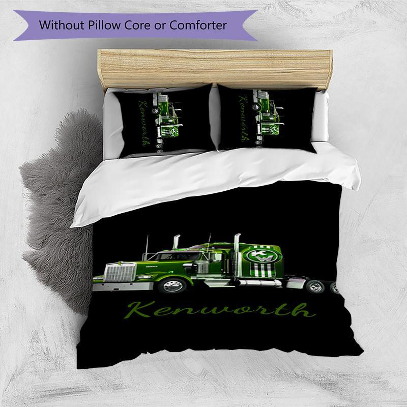 3pcs Kenworth LOGO pattern bedding set duvet cover set includes duvet cover &pillowcases,perfect all season bedroom decoration&gift