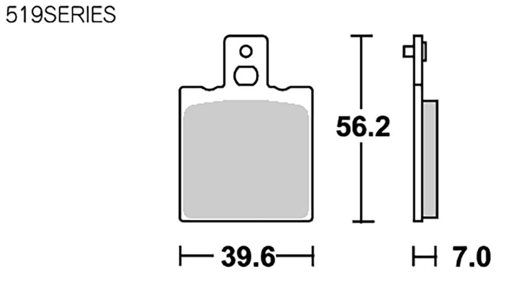 Тормозные колодки KITACO SBS 519HF Керамические для и Ducati Aprilia, Beta, Cagiva, (Код товара 777-0519000)