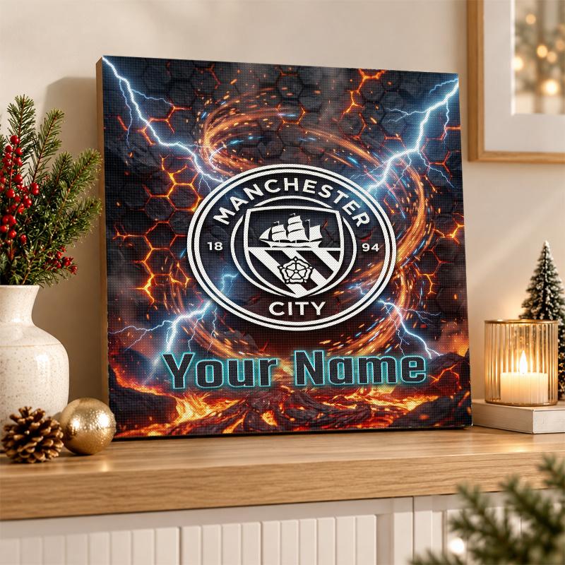 Manchester City Custom Name Text 5D Diamond Painting Kit DIY Full Drill Diamond Art Decoration