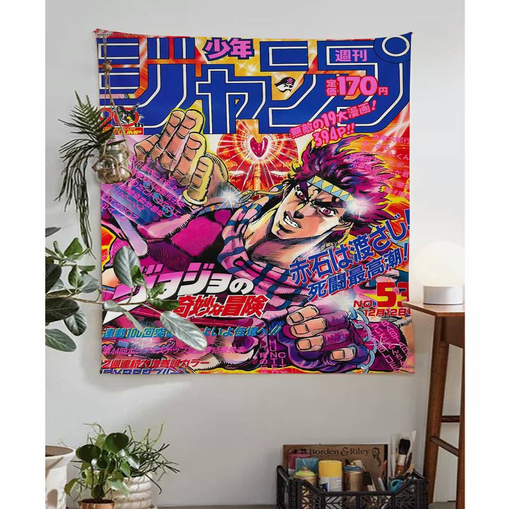 JoJos Bizarre Adventure Retro Anime Cartoon Tapestry Art Science Fiction Room Home Decor Wall Hanging Sheets