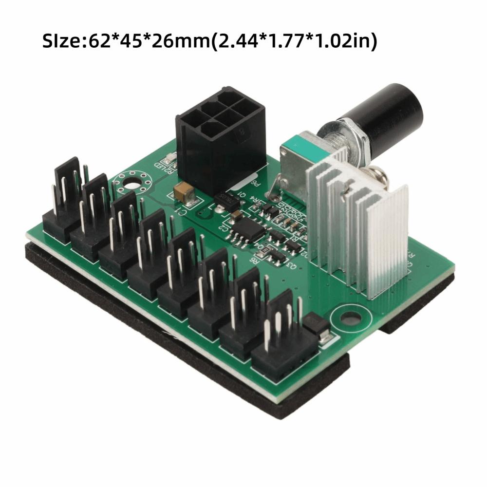 8 Channel PWM Fan Splitter 6Pin Power Interface Computer Fan Hub Practical Cooling Fan Hub PC Case