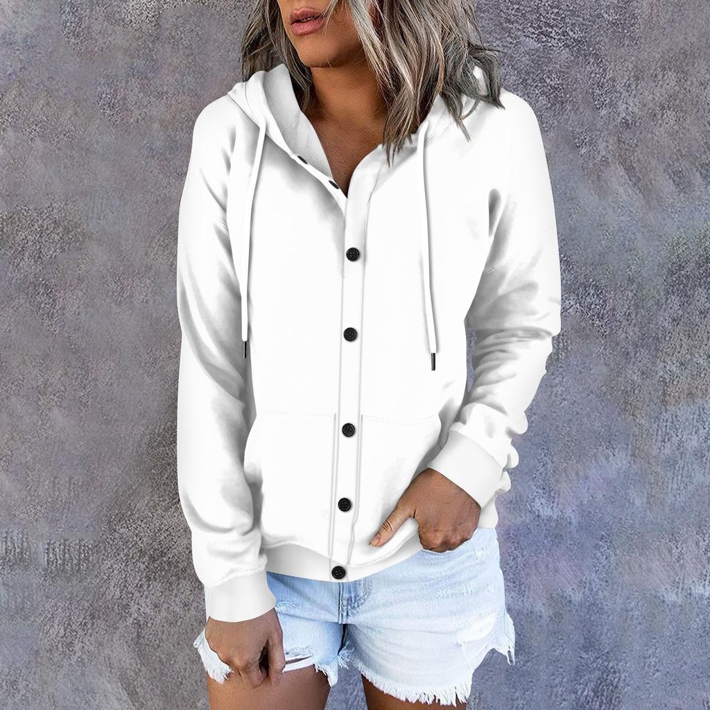 Women's Hoodie, Solid Color Gradient Printed Long Sleeved Loose Hooded Sports Jacket