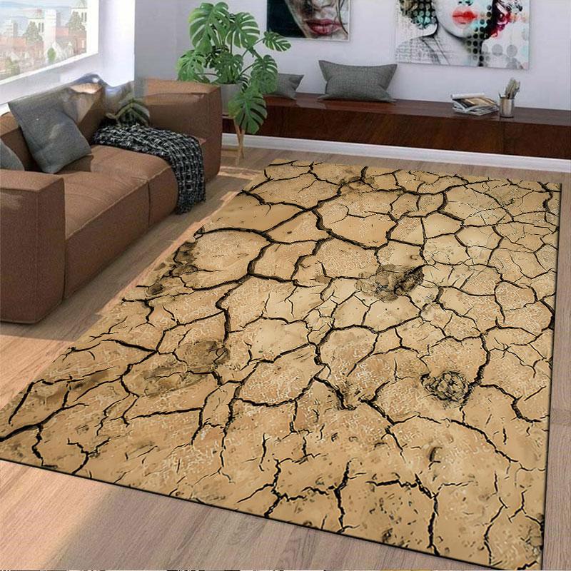Cracked Earth Pattern Carpet suitable as a non-slip mat for the living room or bedroom sofa