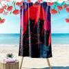 Eerie Midnight Feline Gaze Print Beach Towel, Quick Drying, Suitable for Travel, Outdoor Sports, Jogging, the Beach and Swimming, Gift