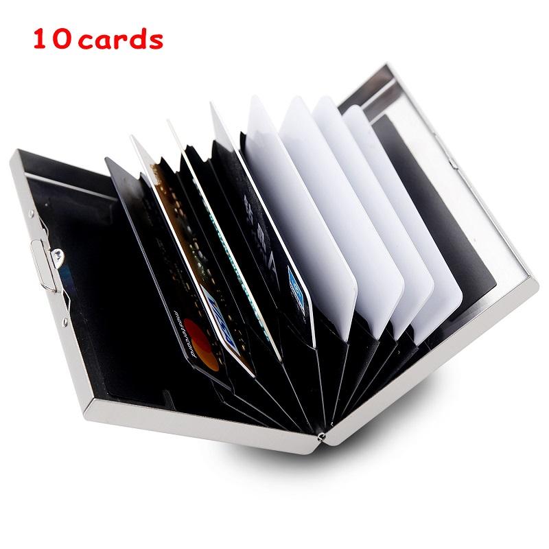 Credit Card Case Wallet Men Women Business Multifunction Slim Wallet Stainless Steel Card Holder 6 Cards 8 Cards 10 Cards
