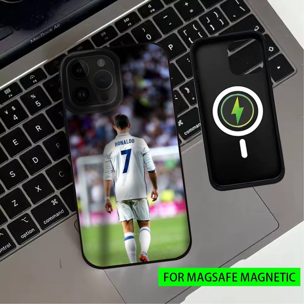 Футбольная звезда Р-Роналду Крутой Чехол CR7 Для iPhone 17, 16, 15, 14, 13, 12, 11 Plus, Pro Max Магнитный Для Magsafe Беспроводной Зарядки
