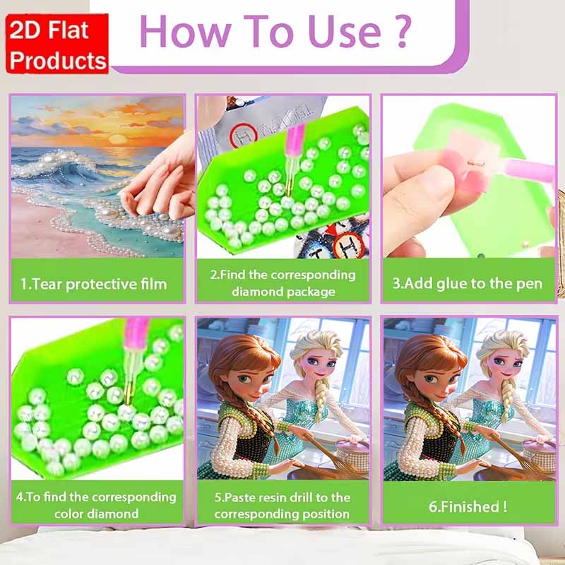 Disney Жемчужная Живопись Анна и Эльза Сделай Сам Жемчужная Живопись Каменное Искусство Жемчужная Точечная Живопись Картины Поделки Подарки для Взрослых Новичков Декор для Дома