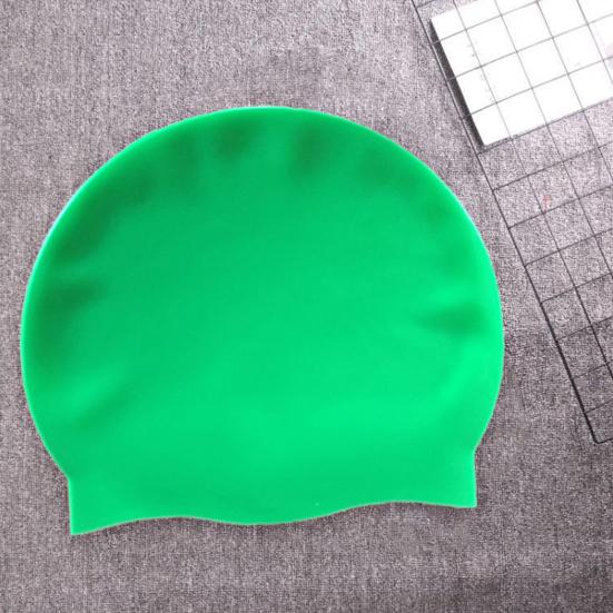 Swim Cap Elastic Put on Easily Silicone Silicone Swimcap Long Hair for Training