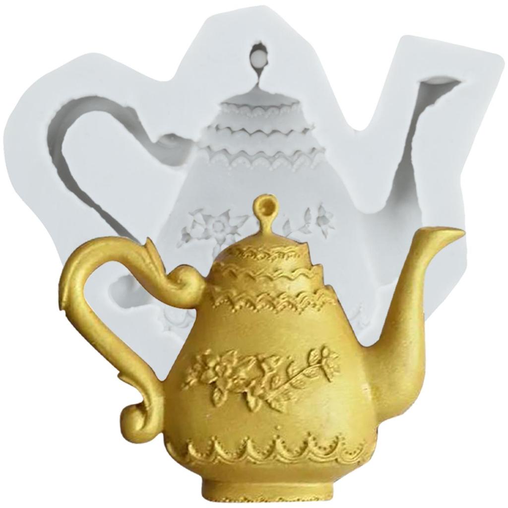 Форма из силикона для чаепития Чайник Чайная чашка Формы для мастики Инструменты для украшения торта Топпер для кекса Конфета Смола Глина Шоколад Форма для гампасты