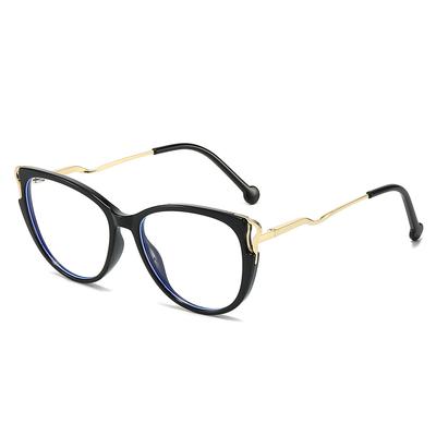 Очки Tr Frame Y2K Cat Eye Anti-Blue Персонализированные очки черепахового цвета с полной оправой Оправа Trendy Wear Flat Glasses