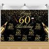 Фон для 60-летия Женщина Мужчина 60 Лет Украшения на День Рождения Товары для вечеринки Блестящие Шары Баннер "Шестьдесят" Реквизит для Фотосессии