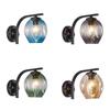 Blue Black Cognac Smoke Grey Wall Sconces Lighting with DNA Glass Shade Decor Amber Wall Lantern for Restaurant Bar Counter