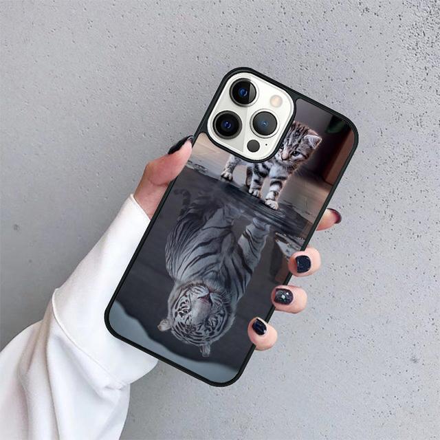 Чехол для телефона с рисунком белого тигра для iPhone 17 Air 15 16 14 13 12 Pro Max 11 Pro Max Plus Coque Shell