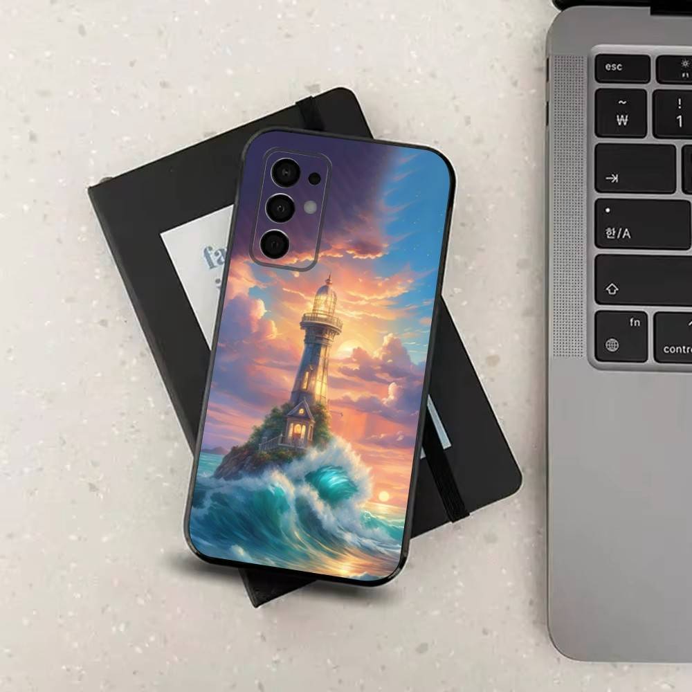 Чехол-маяк в стиле аниме для Samsung Galaxy A73,52,71,22,Note,31,8,9,53,32,72,41,J7,Мягкая черная силиконовая крышка