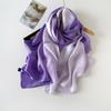 Gradient Solid Color Scarf Versatile Satin Scarf Extended Headscarf Temperament Summer Long Ladies Shawl