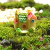 5Pcs Cottage Miniature Ornamental Weather-resistant Resin Micro Landscape Mini Garden Statue for Backyard
