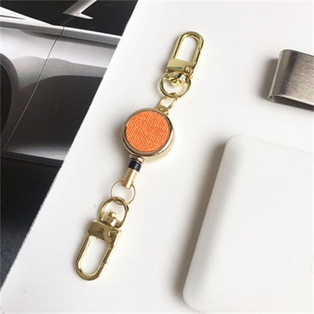 Extendable Retractable Badge Reel Pull Keyring Easy Pull Buckle ID Lanyard Key Ring Name Tag Elastic Metal Badge Holder