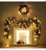 2.7m Flocked Christmas Vine with Simulated Snow - Holiday Window Hanging Decoration