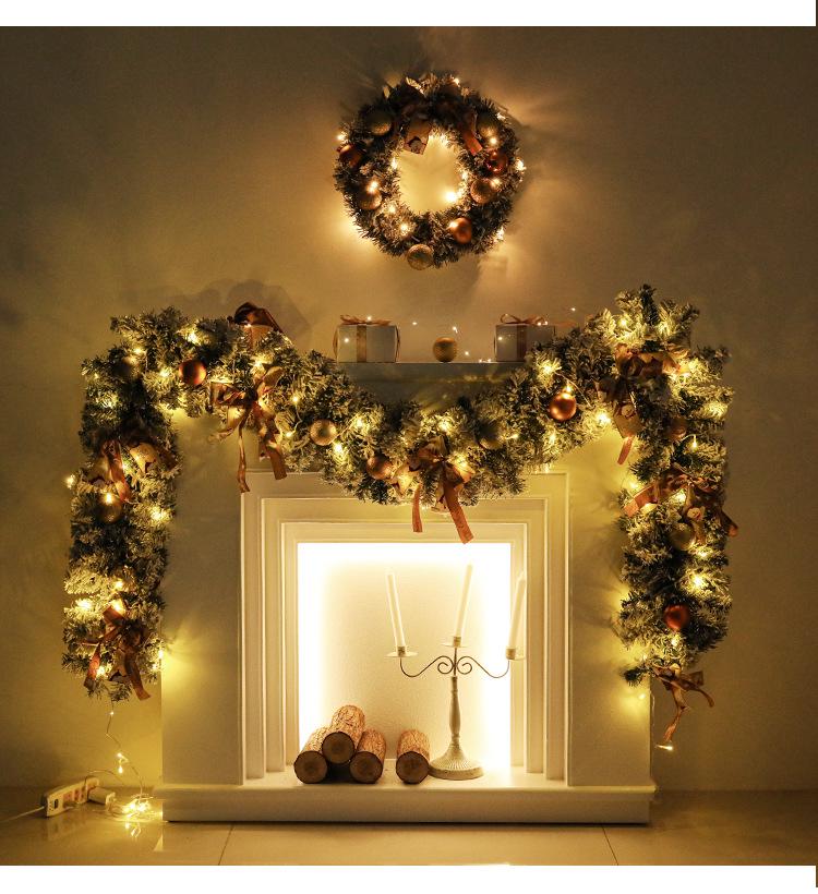 2.7m Flocked Christmas Vine with Simulated Snow - Holiday Window Hanging Decoration