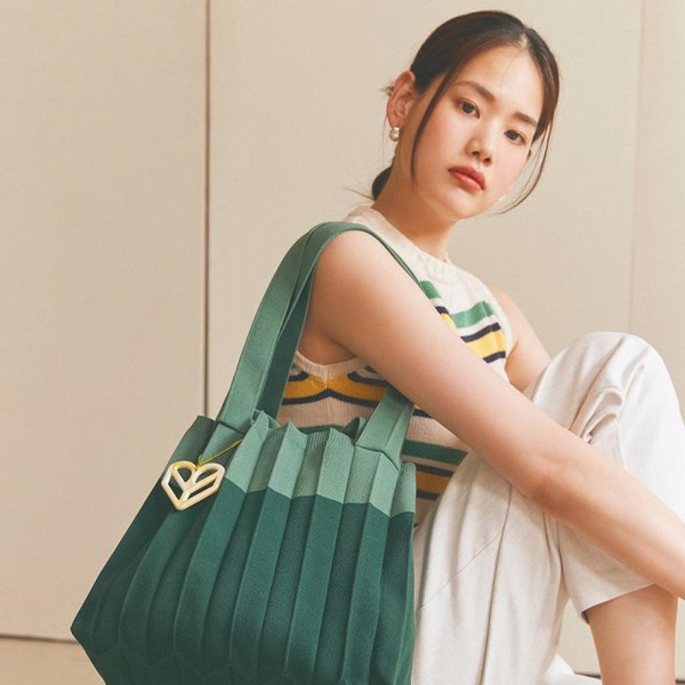 Pleatsmama Olive Two Way Shopper Bag
