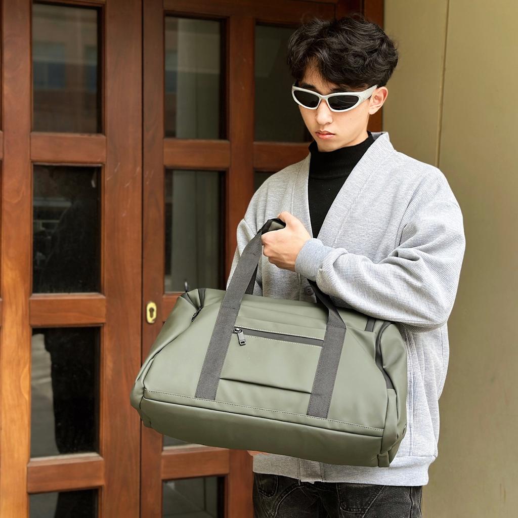 Jeep Stylish Convenient Large Capacity Travel Bag With Separate Shoe Compartment Unisex Travel Bag Black Gray Green PP51X04004