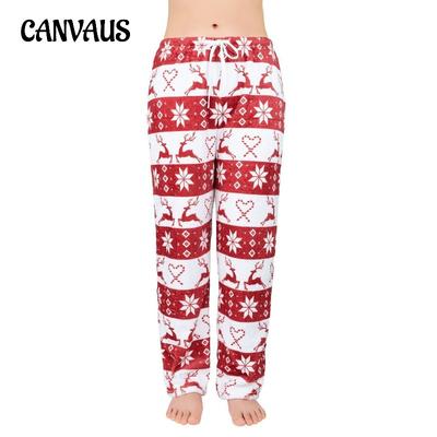 Зимние женские брюки с рождественским принтом, повседневные домашние брюки, большие размеры, одежда для дома, брюки