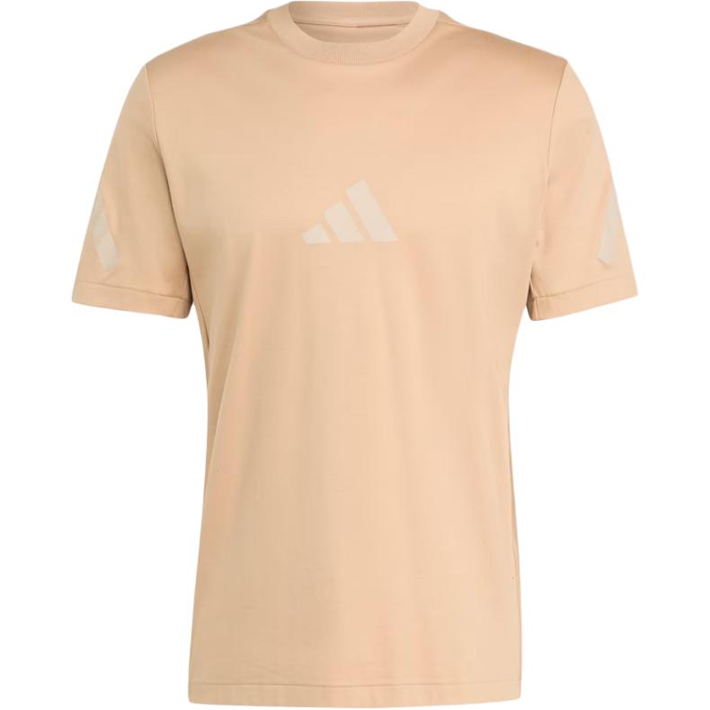 Adidas Solid Color Round Neck Short Sleeve T-Shirt Men Tops Warm-Sandstone JW4737