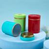 1Pc Mini Metal Tea Storage Box Tinplate Tea Can Small Travel Portable Container Jar Sugar Coffee Can Round Tea Caddy Organizer