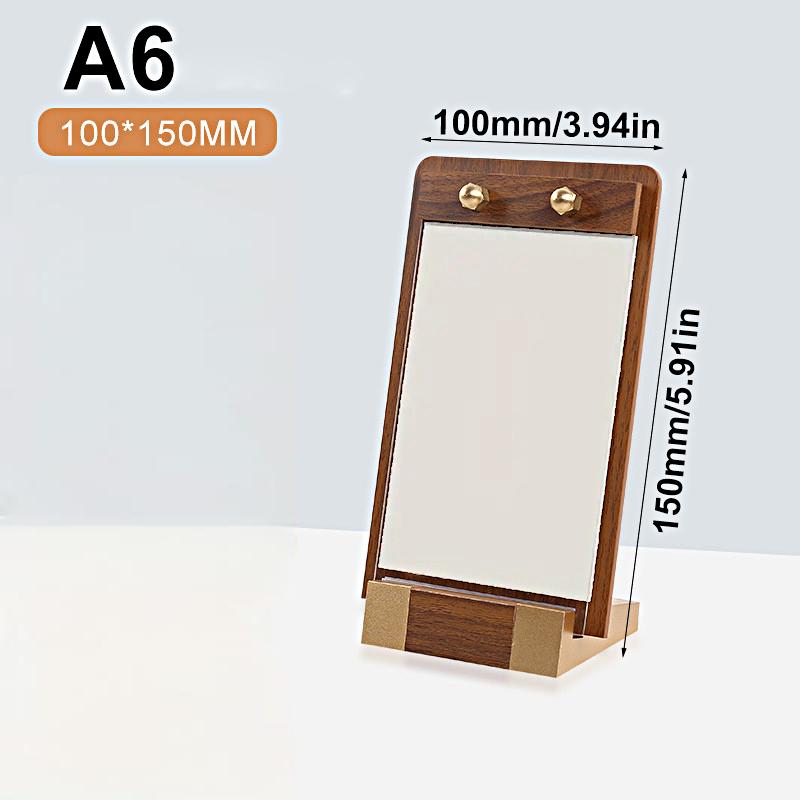 1 шт. Прозрачная панель Доска для отображения цены Основа из орехового дерева Ресторан Палатка Держатель для вывесок Вывески с металлической отделкой Ужин A4 A5 A6