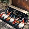 2pcs Merry Christmas Door Mat Printed Decoration Flannel Carpet Mat Door Mat Absorbent Foot Mat Small Foot Mat Machine Washable Decor