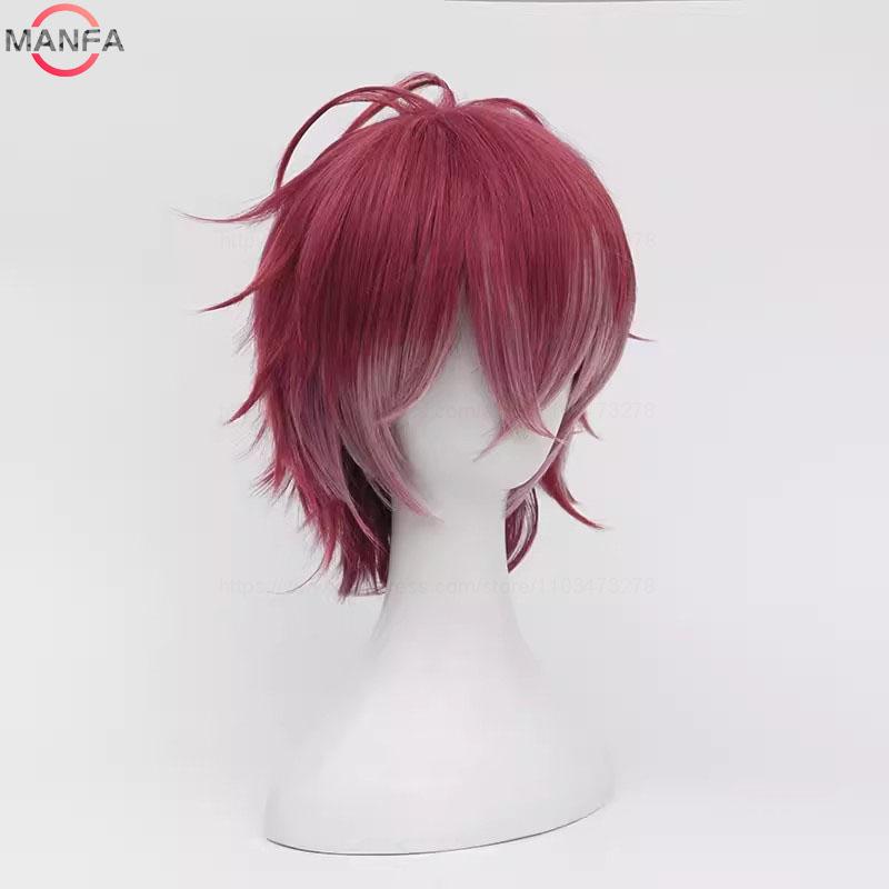 Anime Sakamaki Ayato Dark Red mix Short Cosplay Wig Heat Resistant Synthetic Hair Wigs + Wig Cap