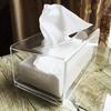 Square Clear Acrylic Tissue Box Box Covers Rectangular Bathroom Facial Napkin Box Holders Table Clear Dryer Sheet Dispenser