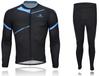 Morethan Cycling Jersey and Pants Set Size Men's MT-FVP005-SET Autumn/Winter Fleece-Lined (Blue, M)