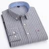 100% Cotton Men's Oxford Shirts Long Sleeve Casual Plaid Soft Regular Fit Formal Dress Shirt Social Blouse Male Clothes 7XL 6XL