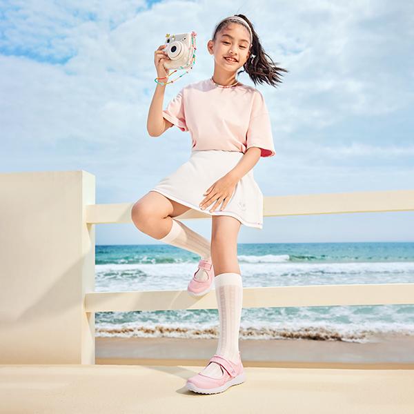 Skechers Сандалии Microstrides Сетчатые На липучке С закрытым носком Удобные Универсальные Милые Детские сандалии Розовый Белый 319017L-LTPK
